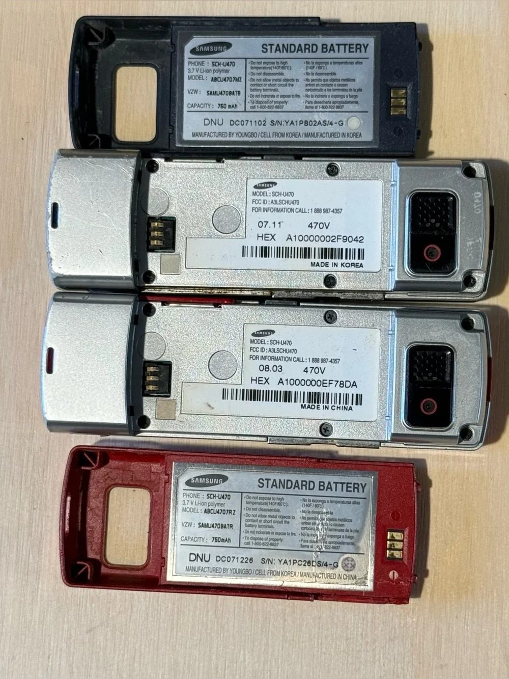 2-Samsung Juke SCH-U470 Verizon Blk/Red(UNTESTED)No Charger Read Info Buy As Is